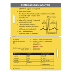 Lanyard card - systemic ECG interpretation